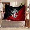 Manchester United Personalized Fleece Blanket With Football Logo, Custom Name Text Soft Warm Home Throw Blanket