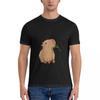 Capybara with a Leaf, Eat Your Greens! Classic T-Shirt Oversized T Shirt Men T Shirts for Men Mens Vintage T Shirts