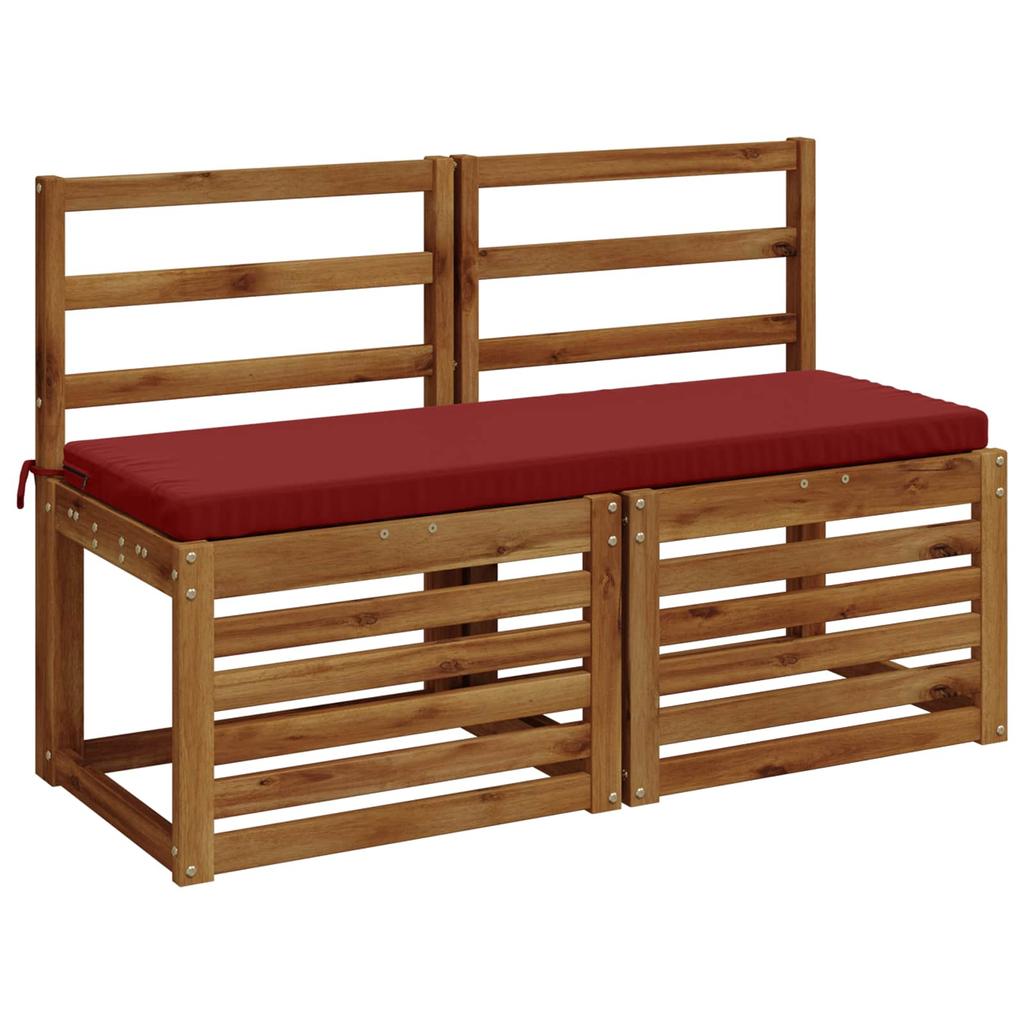 2 piece Bench Cushions SOEST 2 pcs. 100percent Polyester Wine Red