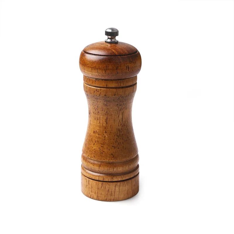 

1 шт. 5-дюймовая дубовая мельница для соли и перца, мельница для специй и перца из цельного дерева, кухонный инструмент для приготовления пищи, многофункциональные инструменты для бутылок с приправами