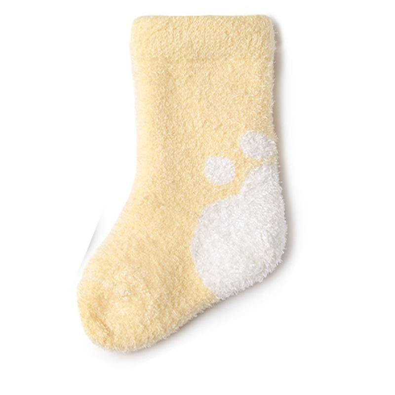 Velvet-Lined Warm Mid-Tube Socks for 0-3 Years: Autumn & Winter Baby Terry Socks