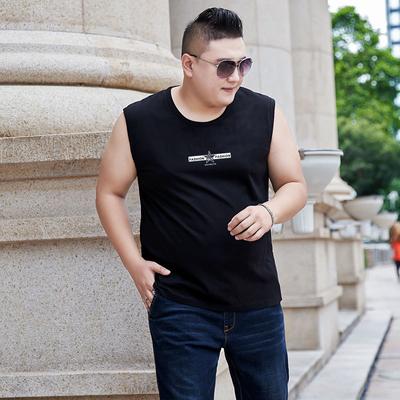 Men's Summer Casual Sleeveless T-Shirt Plus Size Pure Cotton Loose Round Neck T-Shirt Breathable Sports Comfortable T-Shirt