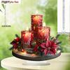 2D Flat Bohemian Style Crystal Christmas Candle Tabletop Decoration, Suitable for wall decoration, porch, room, villa, accents Home, Hallway, or Workp