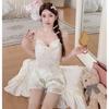 Lyocell Tencel Pajamas Women's Loungewear Summer New Models with Chest Pads, Suspenders, Shorts, Cool and Non-static Suit
