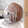 Stainless Steel Kitchen Lid & Cutting Board Storage Rack