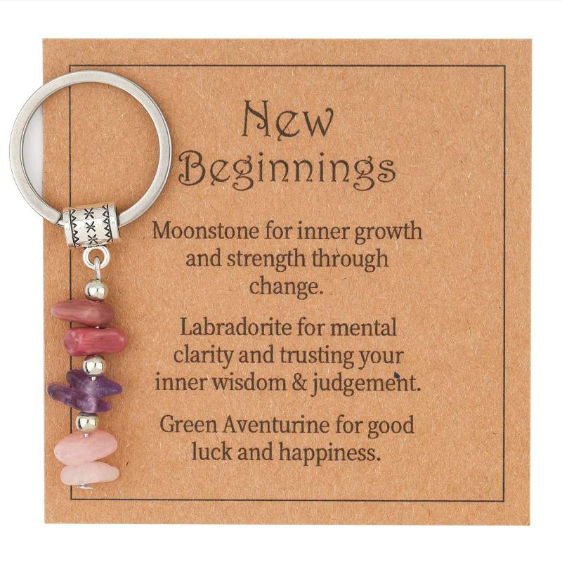1 Piece Handmade Red Agate Card Combination Pendant Keyring  Natural Stone Beads String Keychain Gifts
