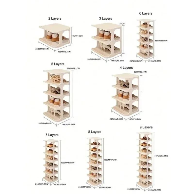 Multi-Layer Shoe Rack Space-Saving Stackable Storage Organizer for Entryway Bedroom Dormitory Removable Shoe Shelf for Home Use