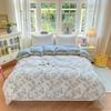 Floral Printed Duvet Cover 1Piece-  Cotton Luxury Bedding, Pre-Washed For Softness, For Bedroom Decor - Zipper Closure