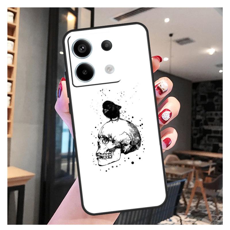 Raven Skull Case For Xiaomi Redmi 12 13 C 9C 10C Redmi Note 13 Pro 9 10 11 12 9S 10S 11S 12S Back Cover