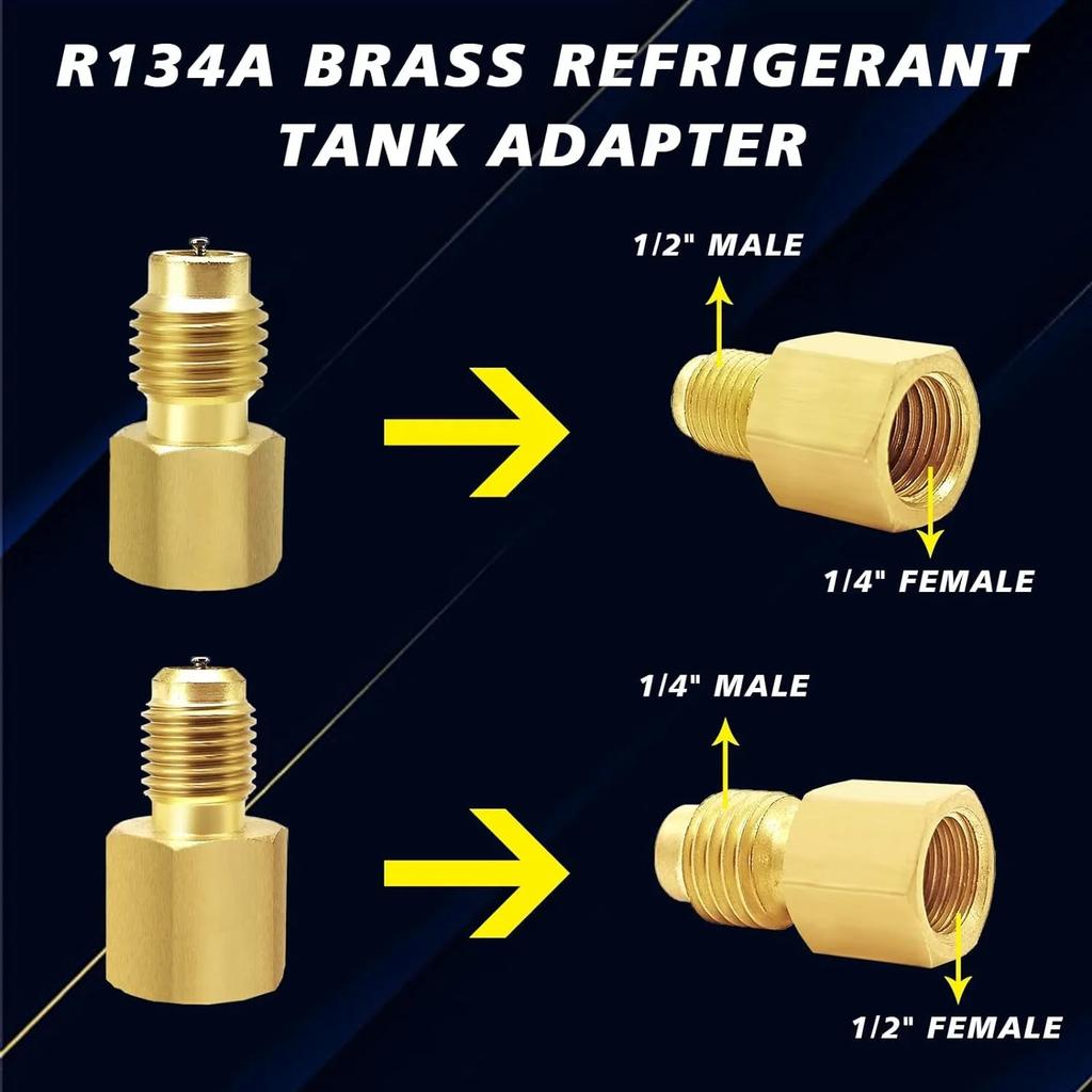 R134A Can Tap Self-Sealing and Puncture Style Refrigerant Valves Refrigerant Tank Adapters for Refilling Air Conditioning System