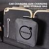 Universal Car Rechargeable Gun Storage Charging Cable Round Bag For Volvo V50 S60 XC60 S40 XC40 XC90 V60 S80 S90 V70 XC70