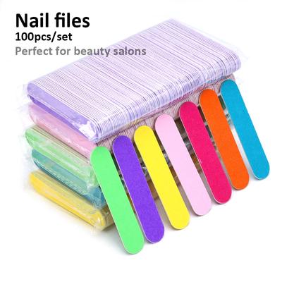6/8,5 cm 100 Stück/Set doppelseitige Holzfeile, professionelle Nagelfeilen, starkes Schleifpapier, Nagelpolierwerkzeug, Maniküre-Nagelpuffer