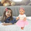 Set of 3 Birthday Doll Pink Clothing Accessories Including Skirt Romper Headband for 43cm / 17Inch Newborn Baby Doll (No Doll)