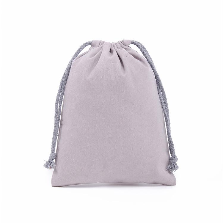Eco-friendly White Cotton Drawstring Pouch - Custom Canvas Storage Bag