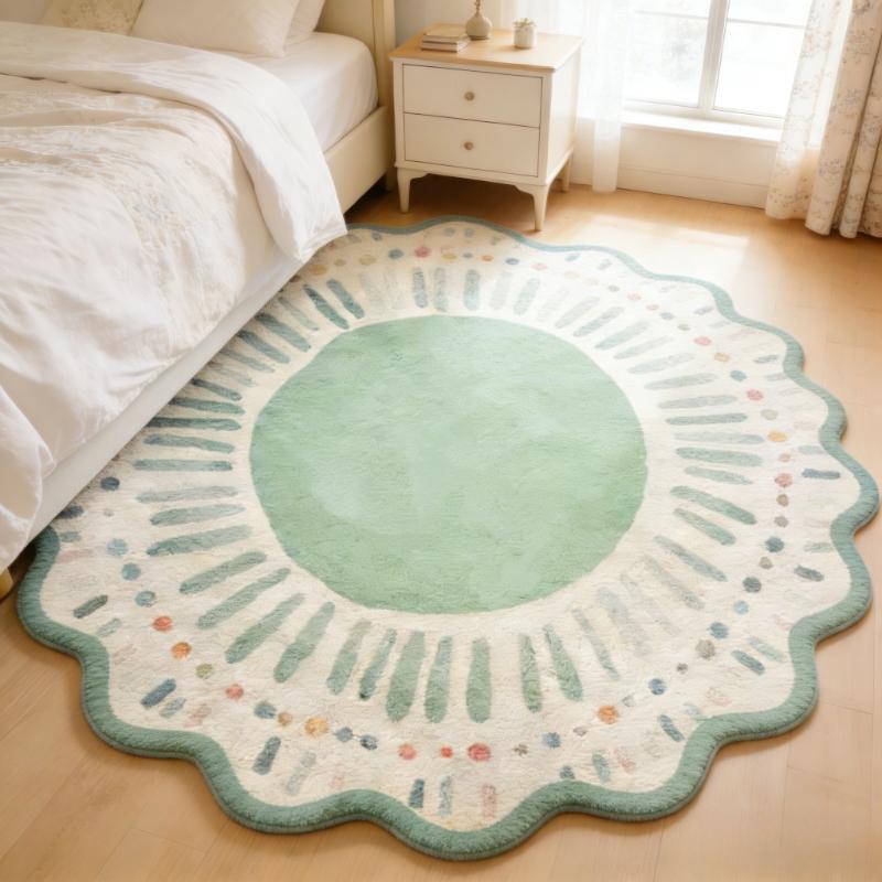 Dopamin-Farben Teppiche für Wohnzimmer Flauschig Weich Schlafzimmer Dekor Teppich Unregelmäßige Form Nachttischteppich Zuhause Verdickt Plüsch Bodenmatte