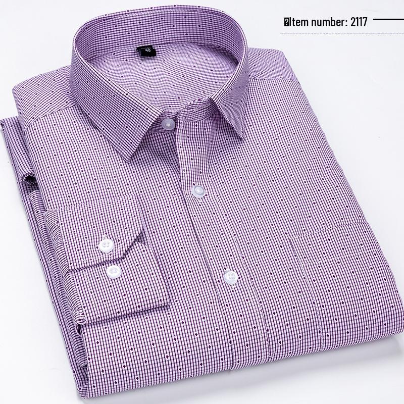 Men's Business Casual Striped Long-Sleeve Shirt - Simple and Fashionable