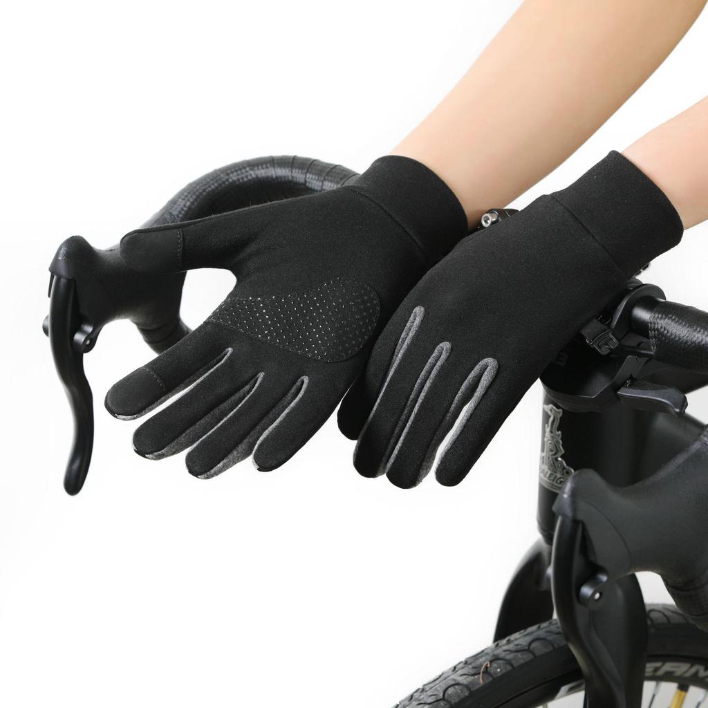 Unisex Velvet Touchscreen Ski & Cycling Liner Gloves: Warm, Cold-Weather Protection for Autumn and Winter