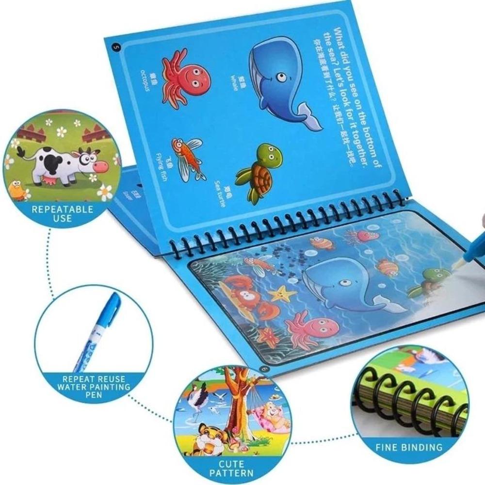 Magic Water Drawing Book Coloring Book Doodle Magic Pen Painting Drawing Board Kids Toys Birthday Christmas New Year Gift