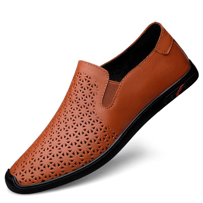 

Мужские новые модные повседневные кожаные туфли из коровьей кожи первого слоя, ленивые, закрывающие ногу, низкие, маленькие кожаные туфли, легкий верх из коровьей кожи 45