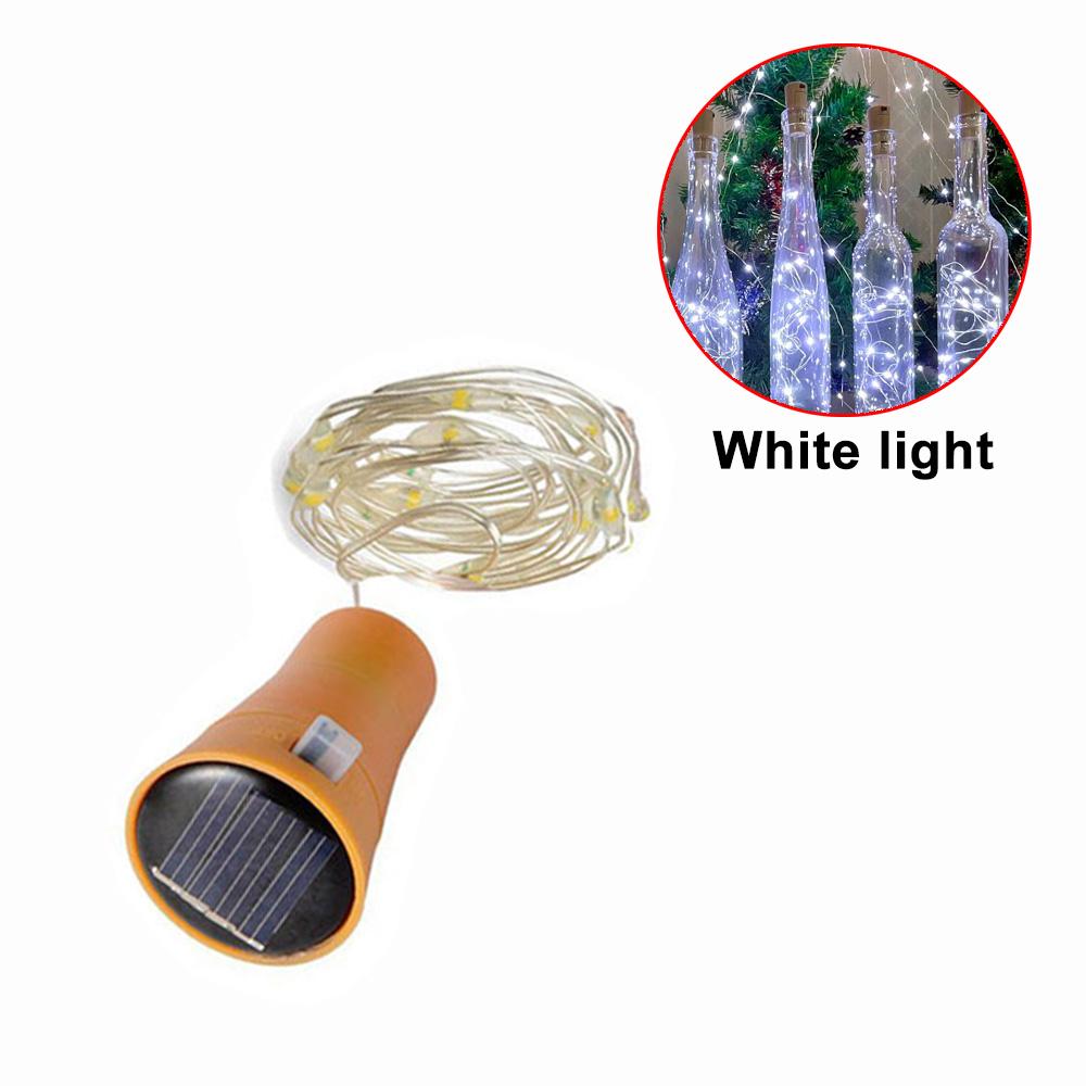 Solar 20LED Wine Bottle Lights Cork Shape Fairy Lights Garland Christmas Light Copper Wire Home Room Decoration Lamp