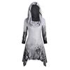 Fashion Exquisite Halloween Horror Branch Print Cloak Jacket Asymmetric Collar Knitted Hooded Cloak Top