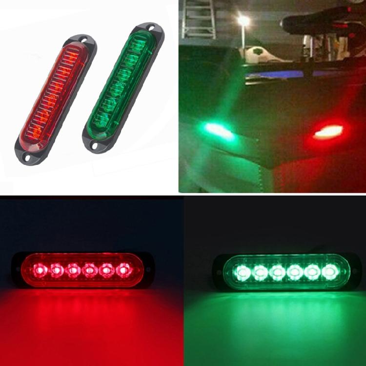 Corrosion Resistant Red Blue Marine Navigation Light 6 LEDs Waterproof Housing For Boats Yachts Marine Applications 2pcs