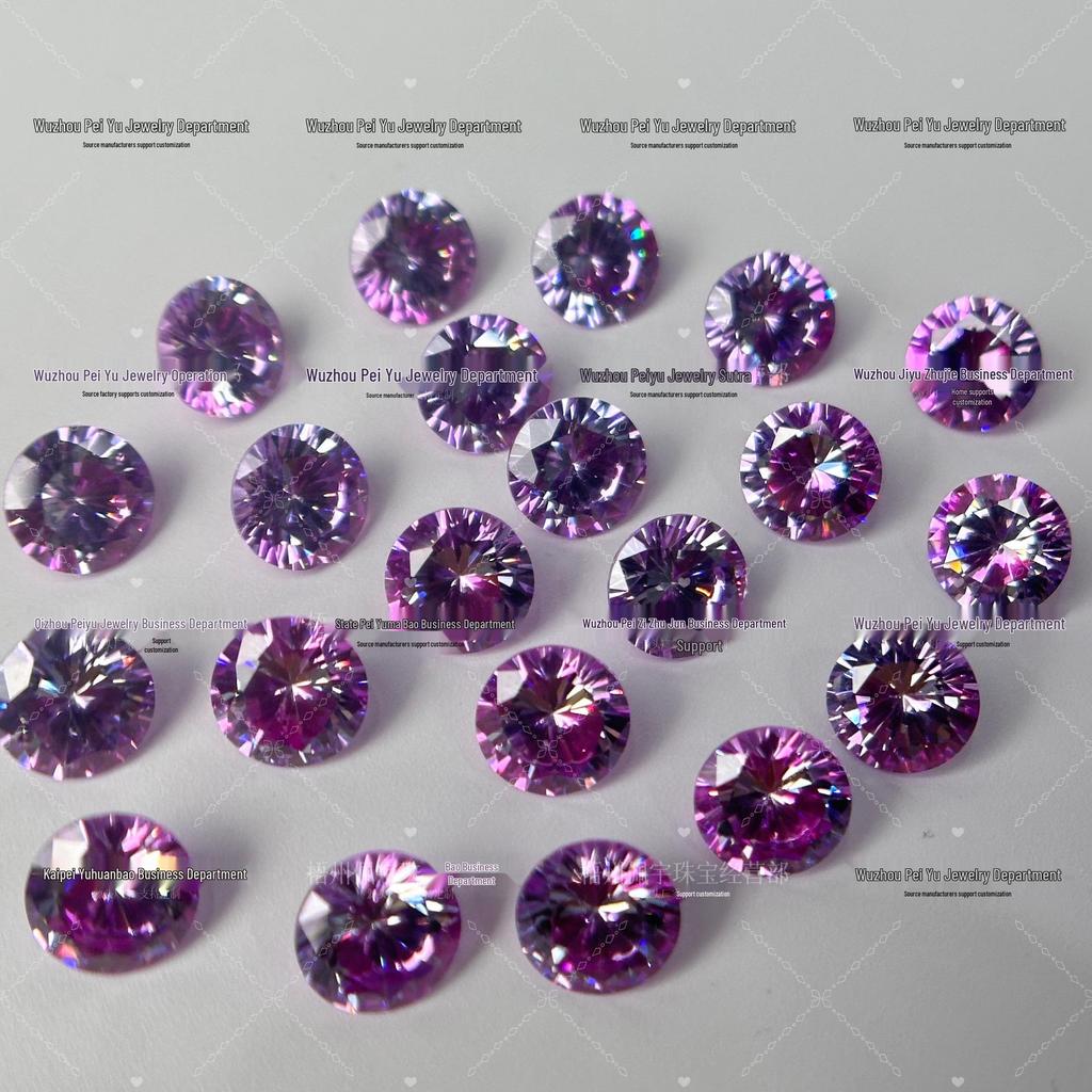 6/8mm Round Gradient Zircon Earrings: Sparkly DIY Nail Art Jewelry with Eight Hearts & Arrows Design