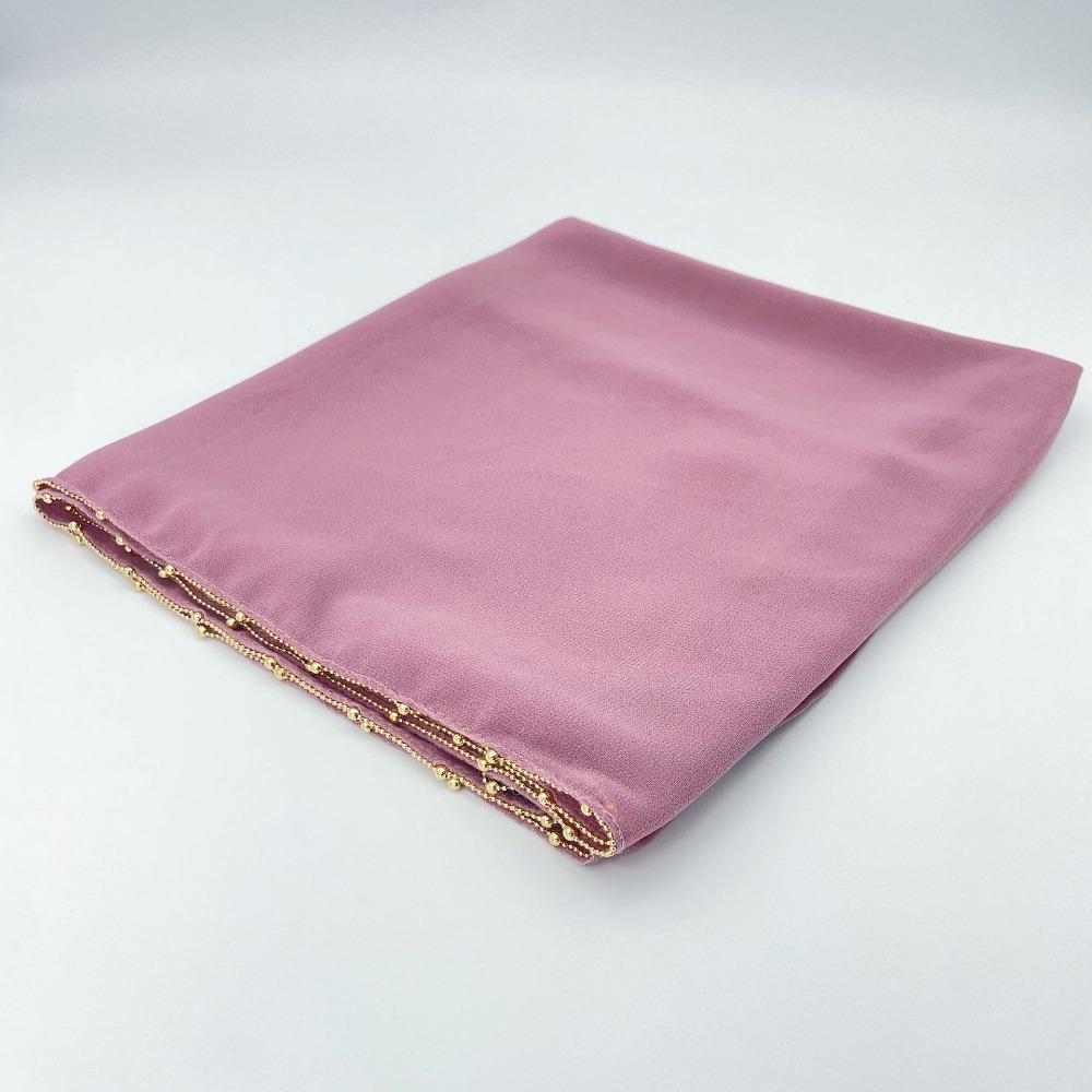 Long Ethnic Style Scarf Solid Color Islamic Turban Elegant Hijab Scarf  Women