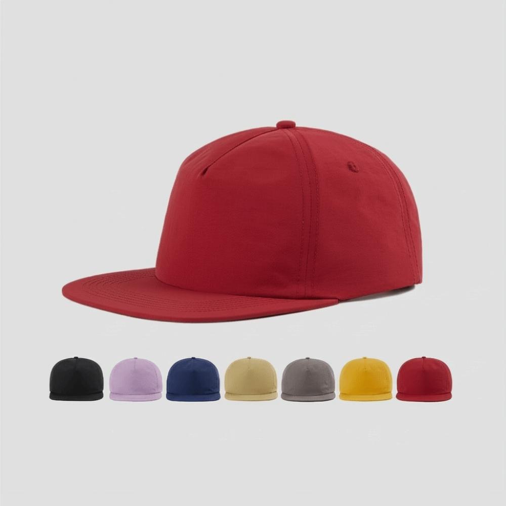 Flat Brim Baseball Hats Quick Drying Snapback Cap Fashion 5 Panel Peaked Hat  for Men and Women