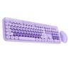 Wireless Cute Keyboard and Mouse 104 Keys Typewriter Style Retro Round Keycaps Keyboard for PC Laptop Desktop
