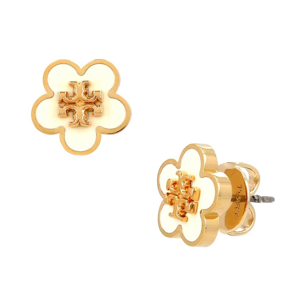 Tory Burch Kira Flower Logo Enamel Stud Earrings 147151 701
