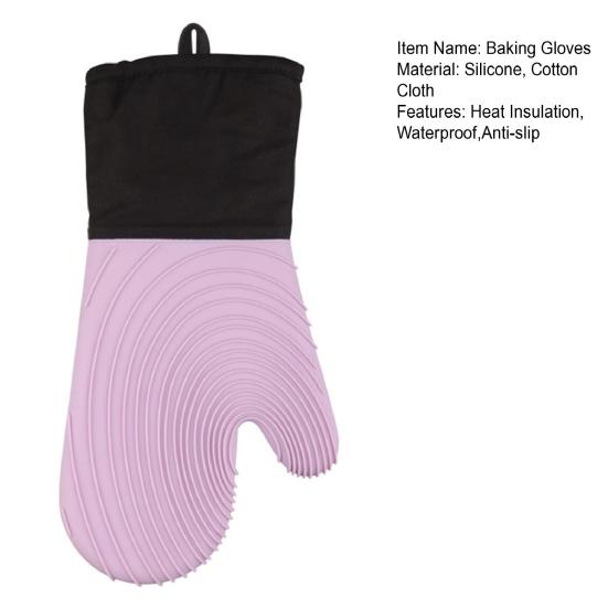 1 ks Silikonové pečicí rukavice Vodotěsné žáruvzdorné chňapky Spirálový vzor Pečicí chňapky pro vaření Kuchyňská nezbytnost