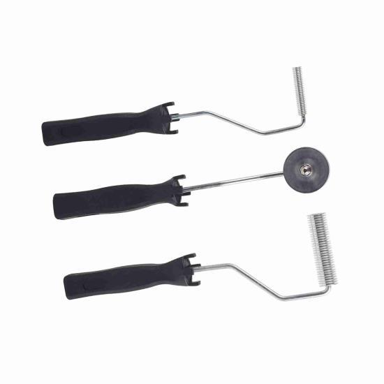 Aluminum Alloy Fiberglass Bubble Laminating Roller ABS Handle for GRP FRP Resin Work (3pcs/set)