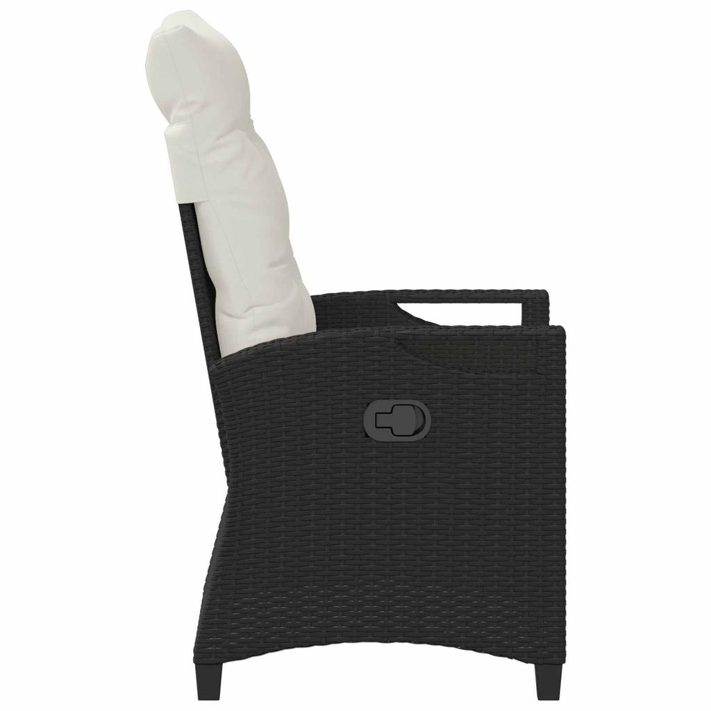 Garden Chair 2 Pcs Black and Cream 56 X 60 X 112 Cm