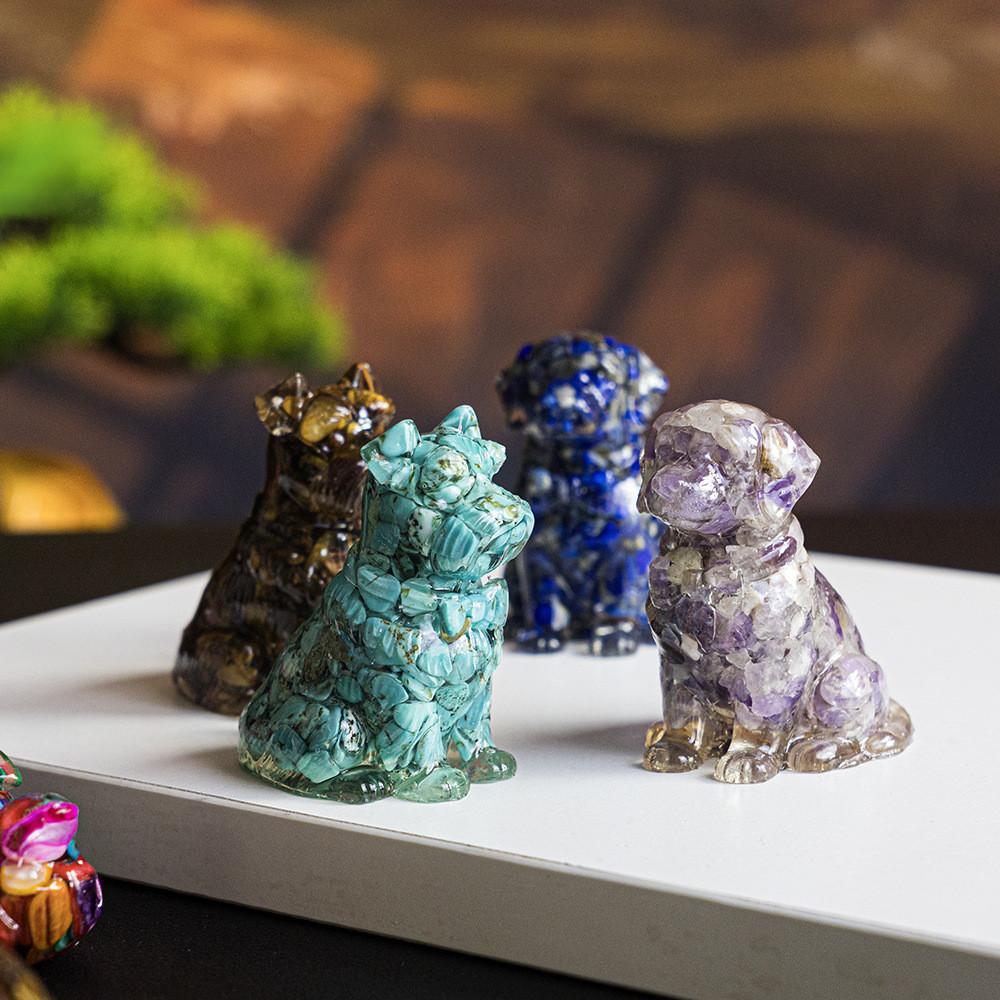 Cani Cristallo Resina Shih Tzu Neve E Golden Retriever Arredamento Casa Regalo Per Amanti Degli Animali