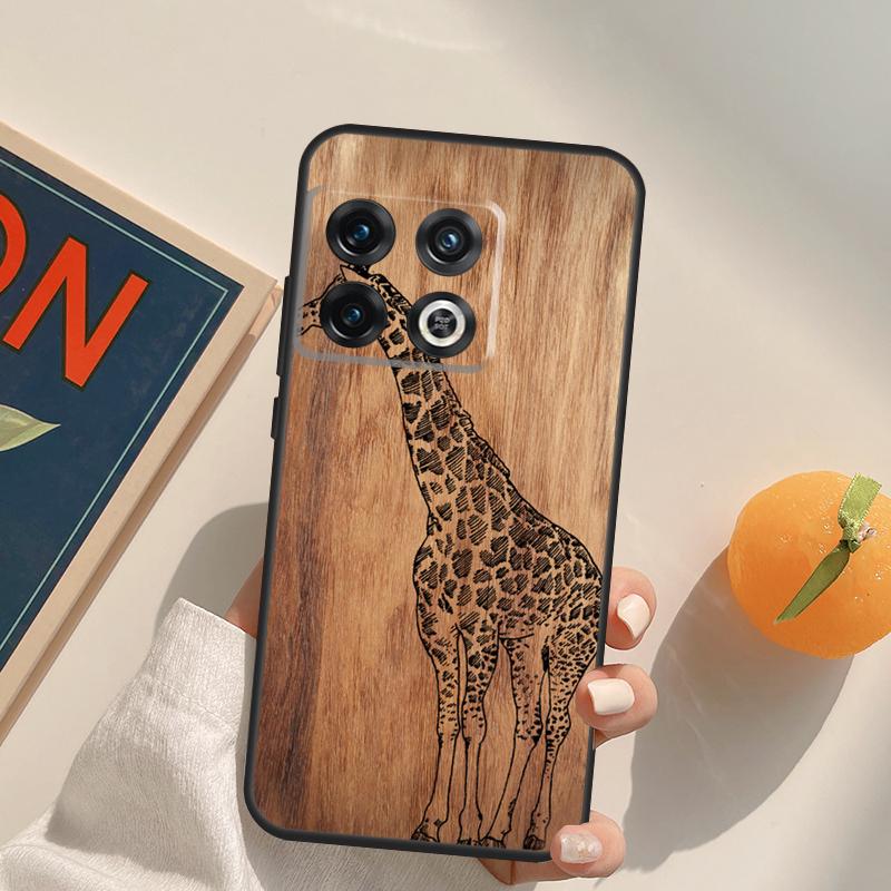 

Natural Bamboo Wood Animal Print Case For OnePlus 13T 10T 10R 12R 13R 15 13 12 11 10 9 Pro Nord CE 5 2 3 4 Lite N20 N30 Cover OnePlus 10T