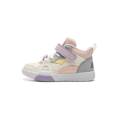 Li Ning Kinder Synthetikleder Gewebt Bequem Vielseitig Rutschfest Stoßdämpfend Abriebfest Rebound Atmungsaktiv Mid-Top Kinder Sneaker YKNU100-14