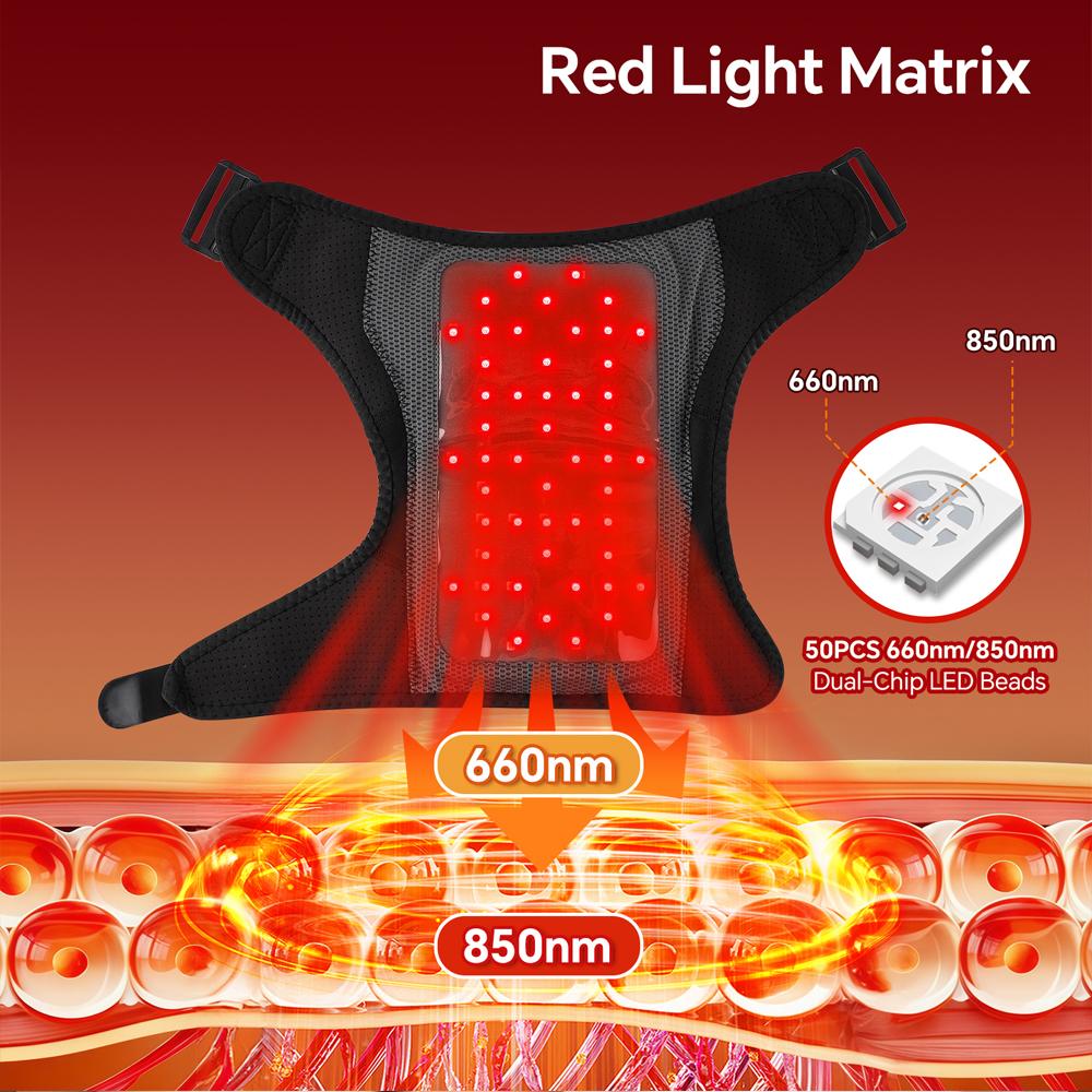 660 and 850nm LED Light Shoulder Pad Brace Vibration Shoulder Arm Thermal Protect Belts for Shoulder Muscle Massage Relaxation 1
