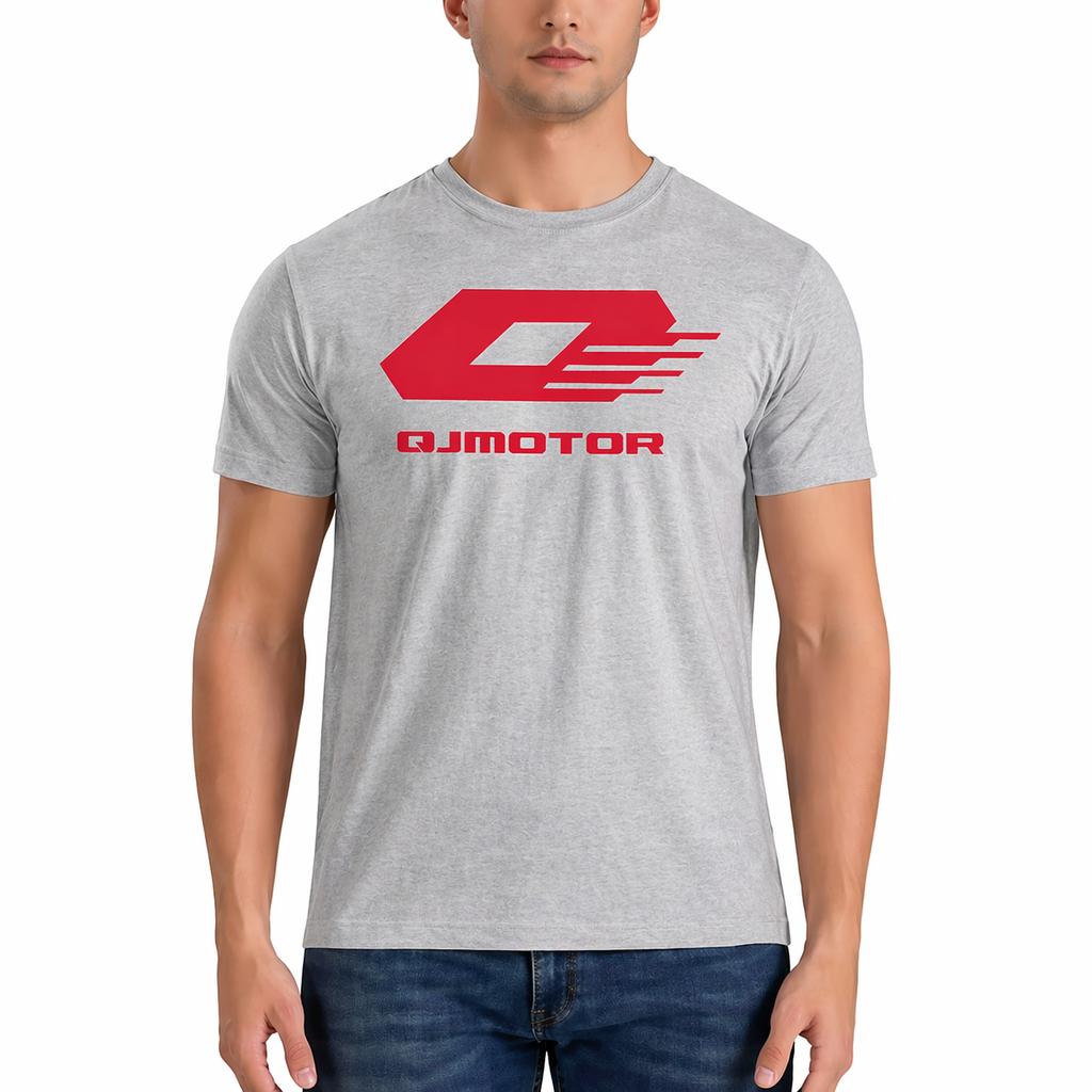 QJMOTOR High Quality Printed Cotton T Shirt For Unisex Casual Motorcycle Riding Street Style Breathable Summer Daily Wear Top