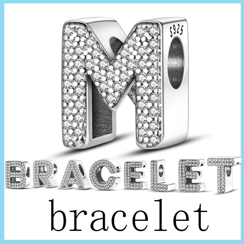 New Charm Fits Original  Bracelets S925 Sterling Silver Femininity English Letters Beads Women Pendant Bead Jewelry