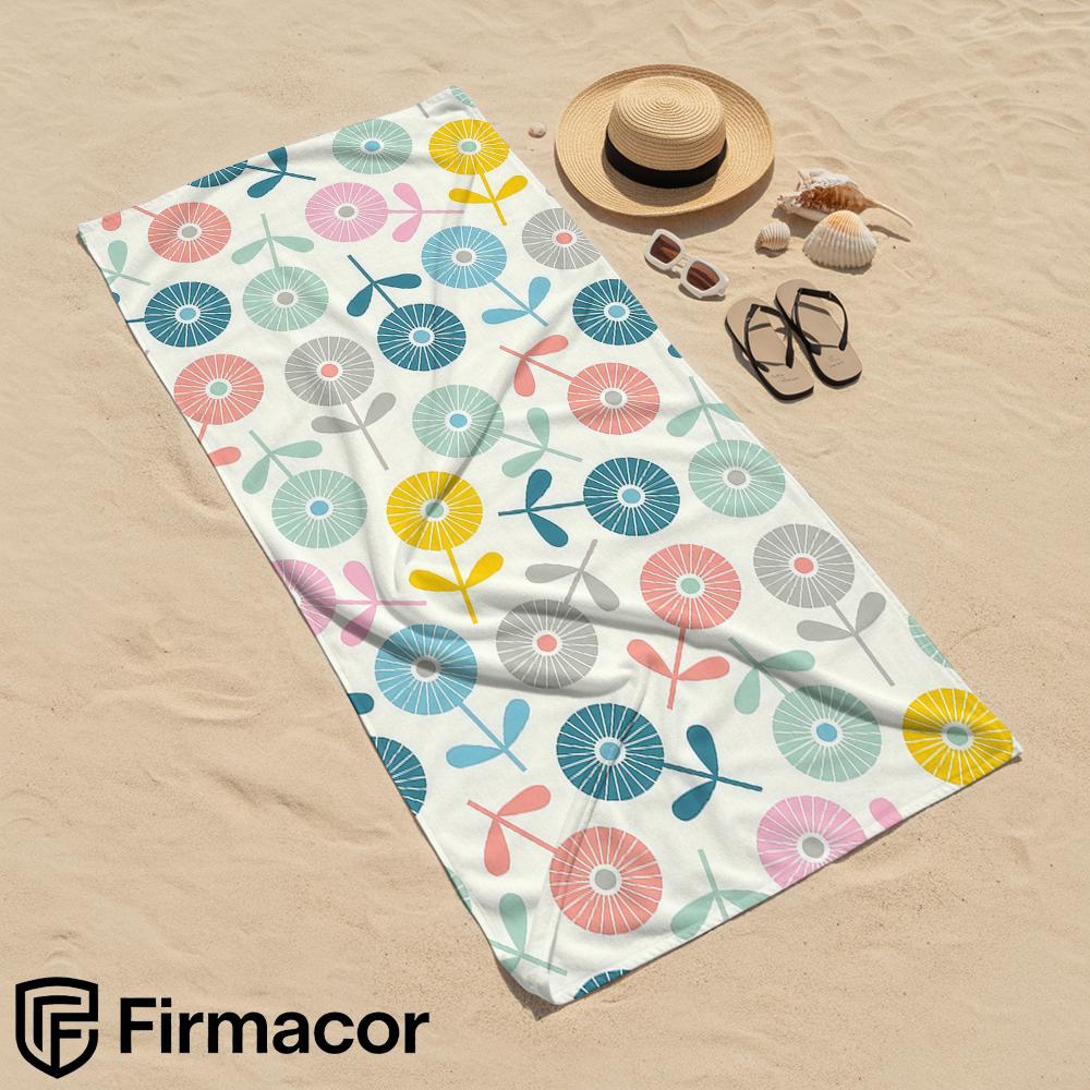 Retro Daisy Microfiber Beach Towel Quick Dry Sand Free Oversized Soft Absorbent Bath Towel for Swimming Pool Travel Gym