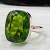 Natural Green Peridot 925 Sterling Silver Ring Jewelry, Handmade August Birthstone Ring Jewelry