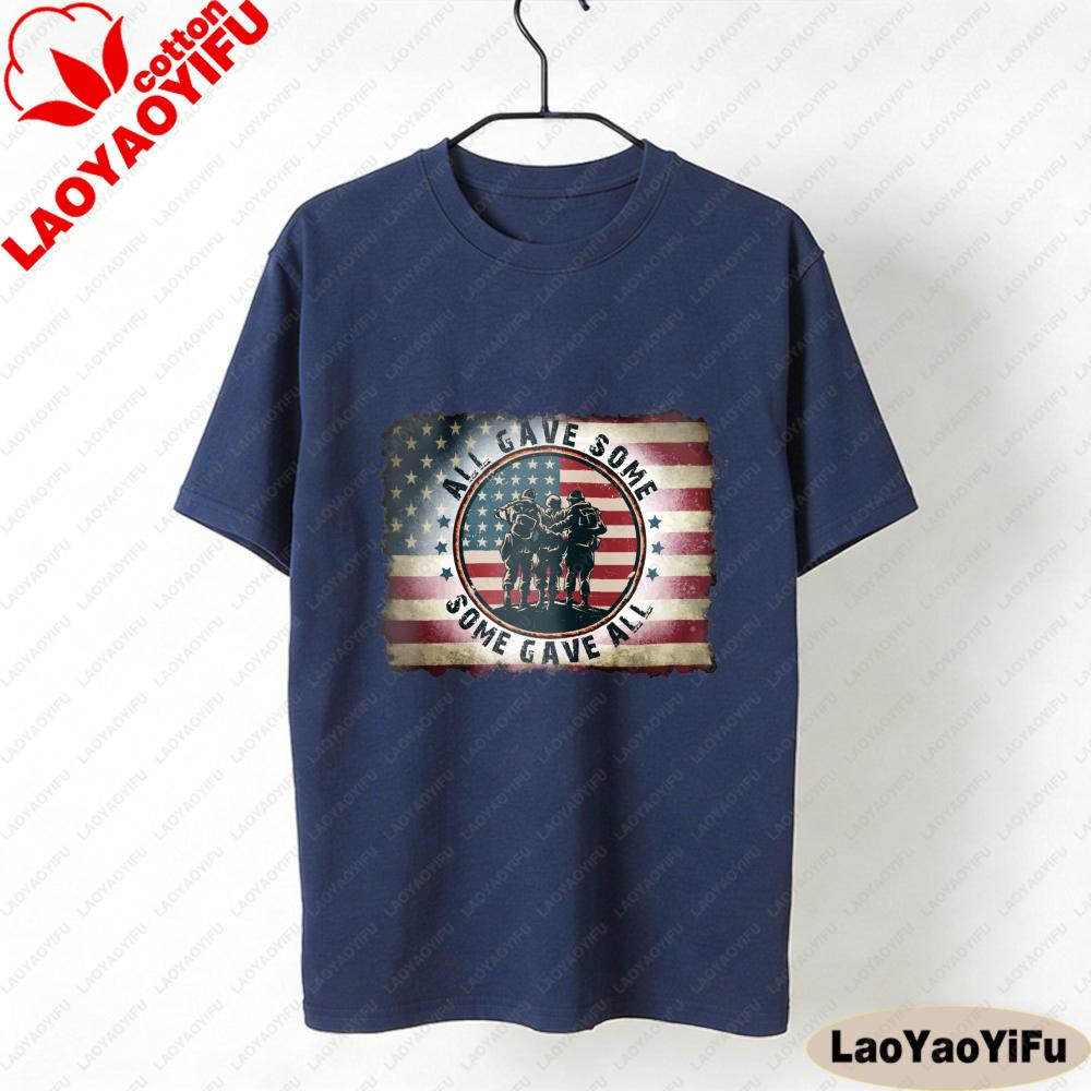 Military USA Tee All Gave Some Some Gave All Army Veteran Gift Women Round Neck Clothes Shortsleeved Ropa Mujer Tops