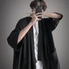 Men's Summer Cardigan Short Sleeve Poncho Cardigan Large Size Loose Short Sleeve