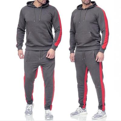 Gestreiftes Sweatshirt-Set für Herren und Damen mit zweiteiligem Sport-Spleiß-Set, Fitness-Hoodie-Anzüge in Kontrastfarbe für Herren