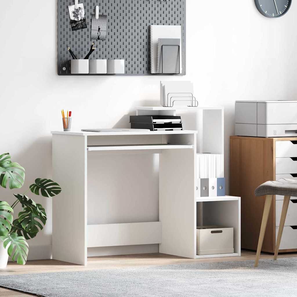 Scrivania Bianca con Mensola 106 x 41 x 88,5 cm Truciolato