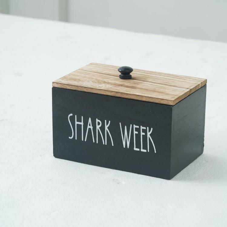 American Style Wooden Desktop Storage Box with Lid for Sanitary Pads and Cotton Swabs