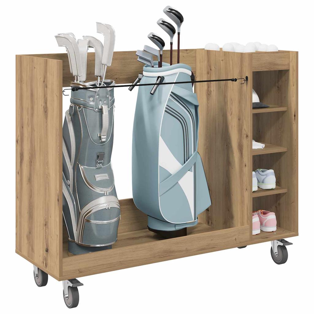 Golfkast op wielen Uni Ambachtelijk Eiken 120 x 45 x 98 cm