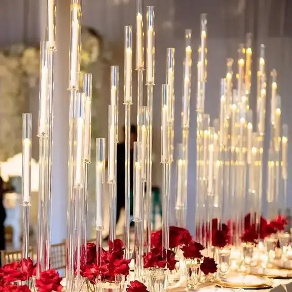 Acryl-Kerzenständer mit 5 Armen als Mittelstück für Hochzeiten, Hotels, Restaurants und Partys