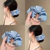 Koreanischer Stil Satin Perlenbesatz Haargummi, Elegant und Sanft Niedriger Pferdeschwanz Stil Reise Haargummi